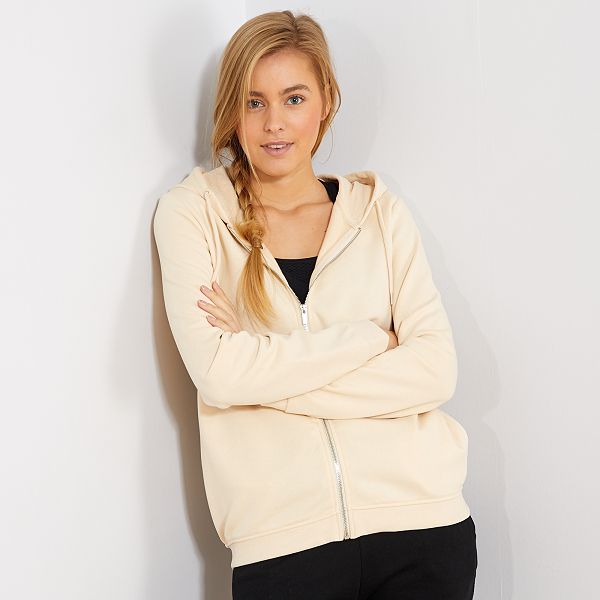 sudadera beige mujer