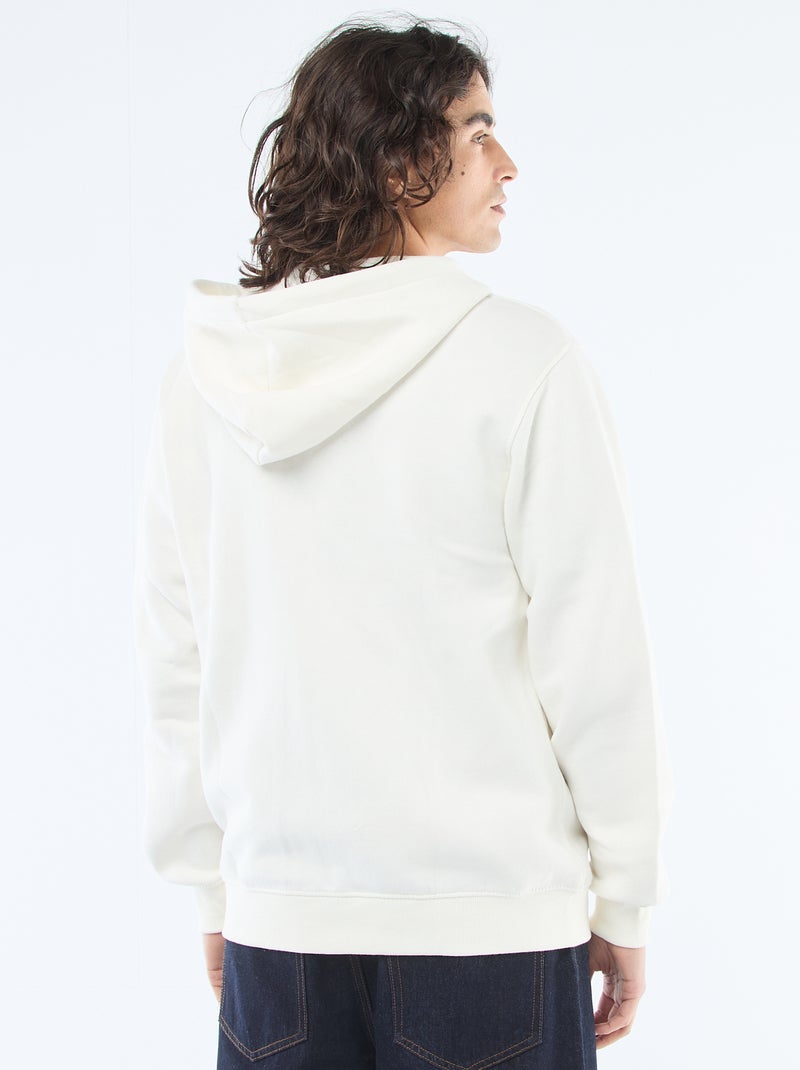 Sudadera de felpa con cremallera y capucha Blanco - Kiabi