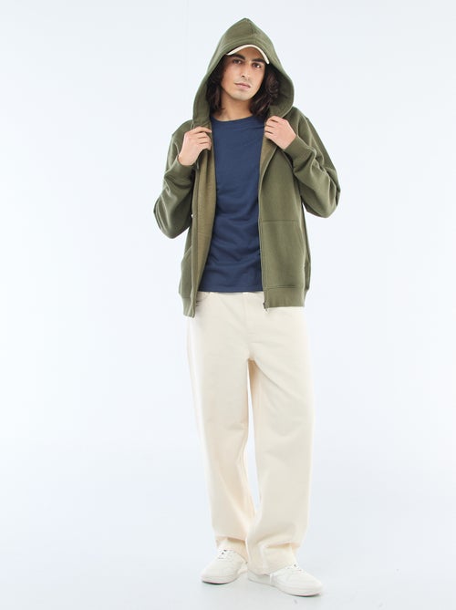 Sudadera de felpa con cremallera y capucha - Kiabi