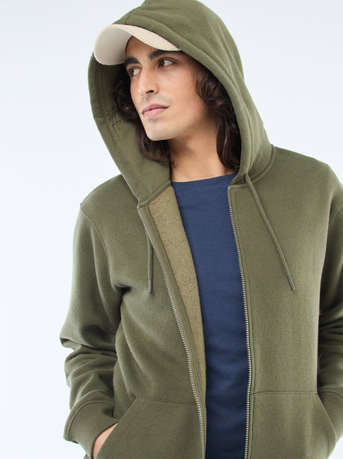 Sudadera de felpa con cremallera y capucha - Kiabi