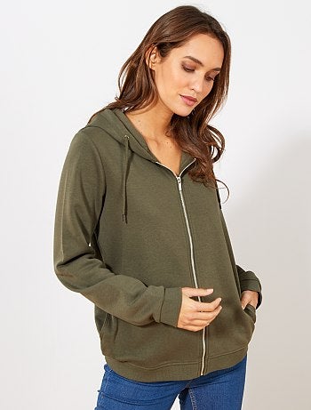 Sudadera de felpa con cremallera y capucha - Kiabi