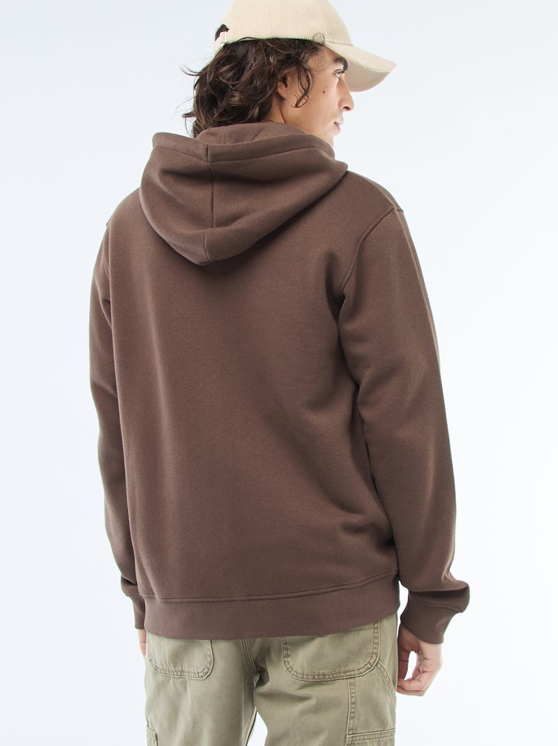 Sudadera de felpa con cremallera y capucha Marron - Kiabi