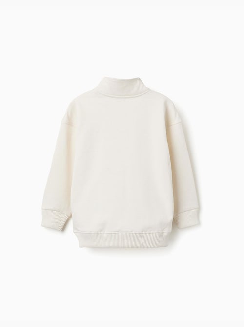 Sudadera de felpa con cuello alto simulado y estampado - Kiabi