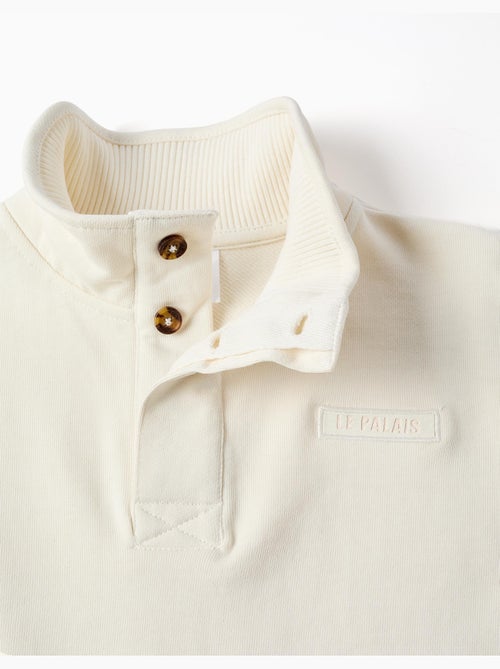 Sudadera de felpa con cuello alto simulado y estampado - Kiabi