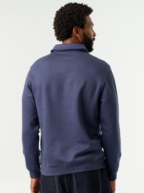 Sudadera de felpa con cuello polo - Kiabi Sudadera de felpa con cuello polo - Kiabi