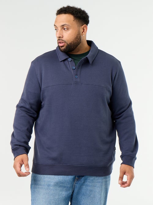 Sudadera de felpa con cuello polo - Kiabi