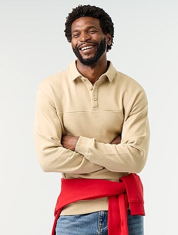 Sudadera de felpa con cuello polo