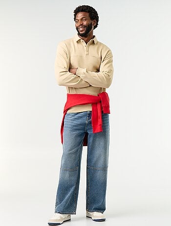 Sudadera de felpa con cuello polo