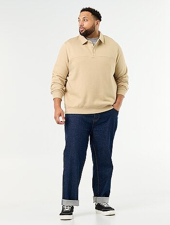 Sudadera de felpa con cuello polo
