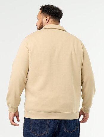 Sudadera de felpa con cuello polo