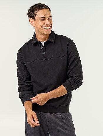 Sudadera de felpa con cuello polo