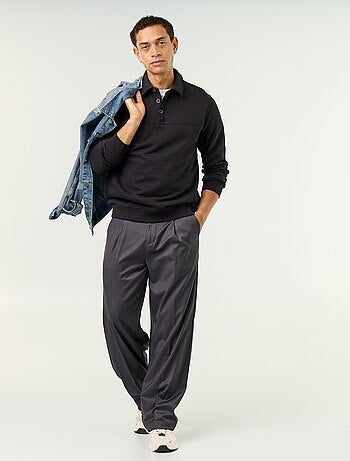 Sudadera de felpa con cuello polo