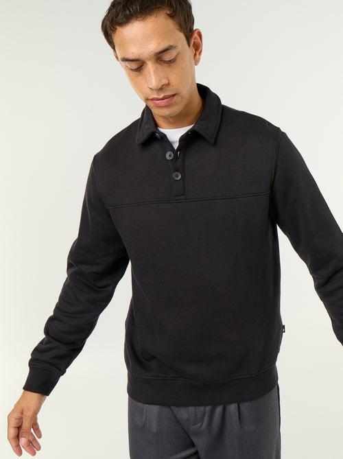 Sudadera de felpa con cuello polo - Kiabi