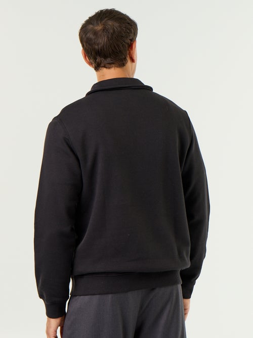 Sudadera de felpa con cuello polo - Kiabi