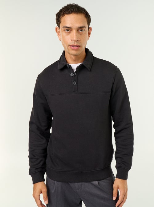 Sudadera de felpa con cuello polo - Kiabi