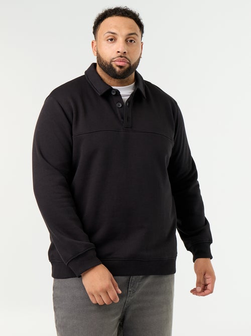 Sudadera de felpa con cuello polo - Kiabi