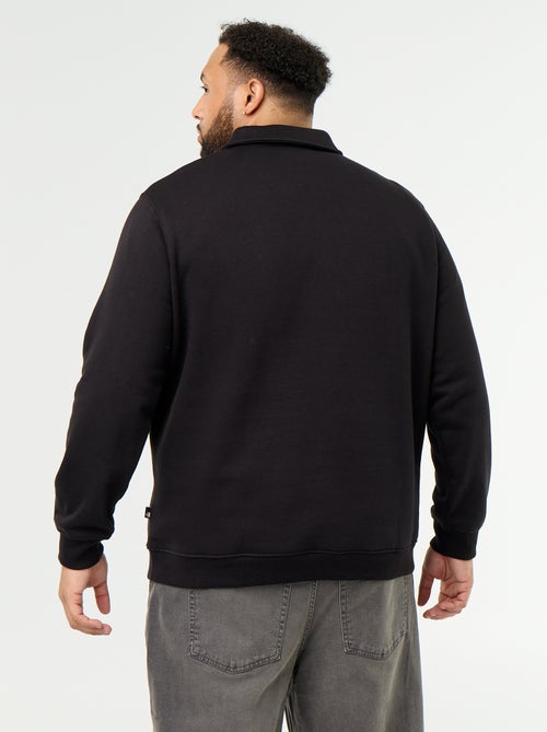 Sudadera de felpa con cuello polo - Kiabi