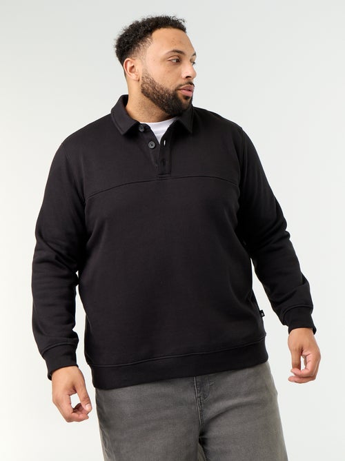 Sudadera de felpa con cuello polo - Kiabi