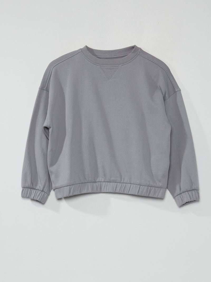 Sudadera de felpa con cuello redondo AZUL - Kiabi