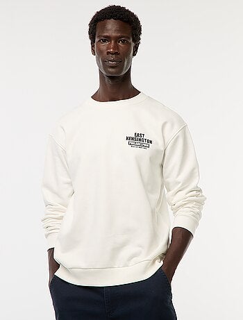 Sudadera de felpa con cuello redondo y estampado a doble cara