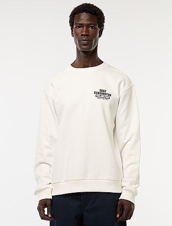 Sudadera de felpa con cuello redondo y estampado a doble cara