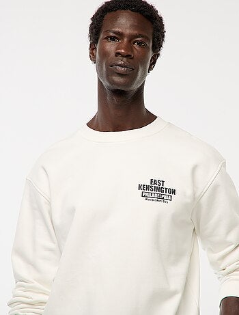 Sudadera de felpa con cuello redondo y estampado a doble cara