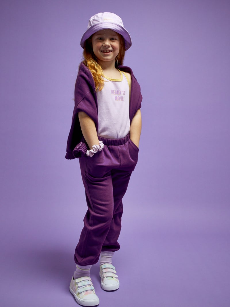 Sudadera de felpa con cuello redondo PURPURA - Kiabi