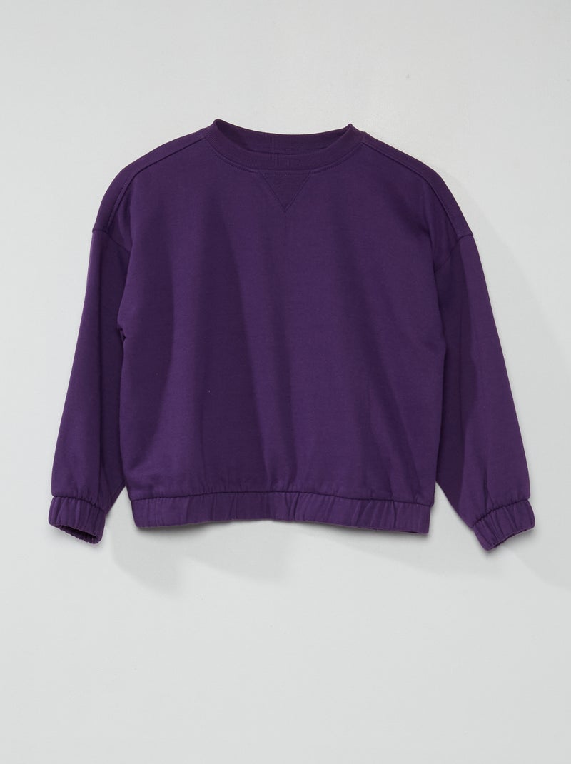 Sudadera de felpa con cuello redondo PURPURA - Kiabi