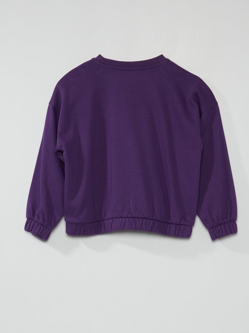 Sudadera de felpa con cuello redondo PURPURA - Kiabi