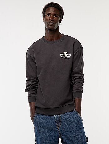 Sudadera de felpa con cuello redondo y estampado a doble cara