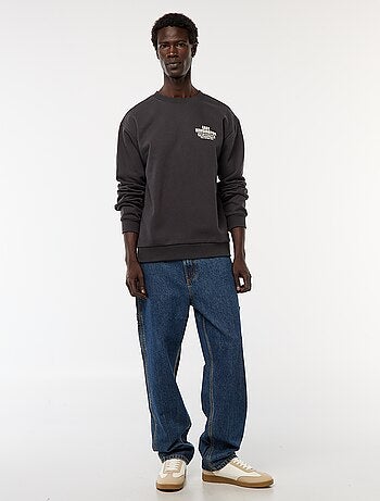 Sudadera de felpa con cuello redondo y estampado a doble cara