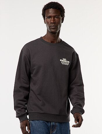 Sudadera de felpa con cuello redondo y estampado a doble cara