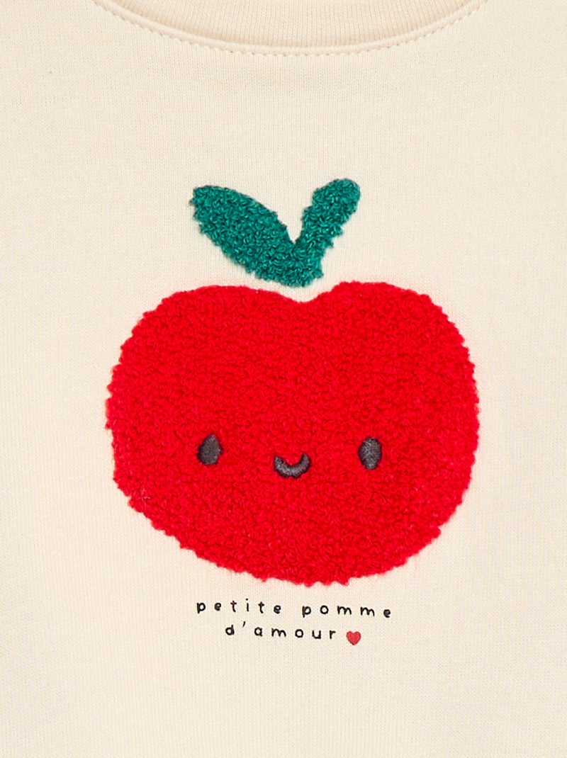 Sudadera de felpa con diseño Blanco - Kiabi