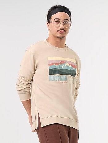 Sudadera de felpa con estampado - Fácil de poner