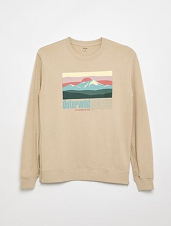 Sudadera de felpa con estampado - Fácil de poner