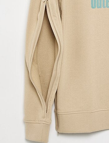 Sudadera de felpa con estampado - Fácil de poner