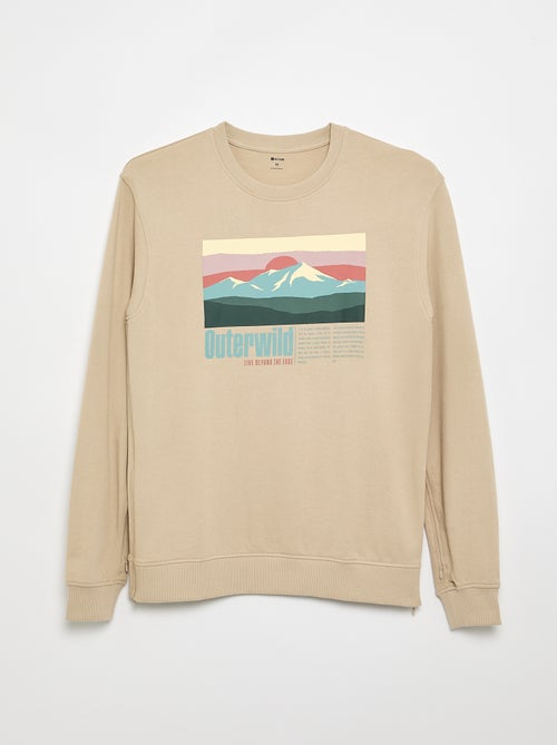 Sudadera de felpa con estampado - colección fácil de poner - Kiabi Sudadera de felpa con estampado - colección fácil de poner - Kiabi