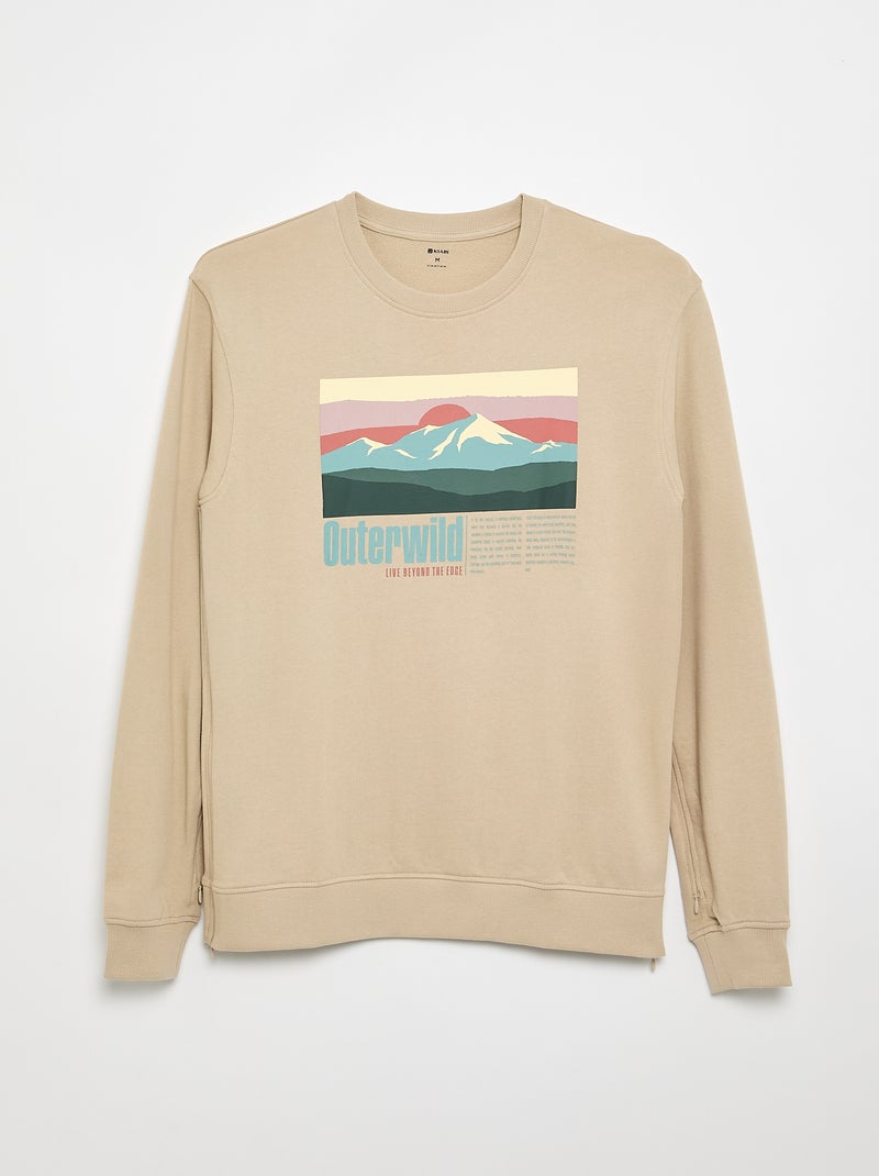 Sudadera de felpa con estampado - colección fácil de poner Blanco - Kiabi