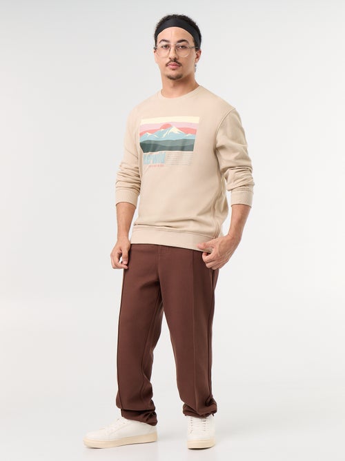 Sudadera de felpa con estampado - colección fácil de poner - Kiabi Sudadera de felpa con estampado - colección fácil de poner - Kiabi