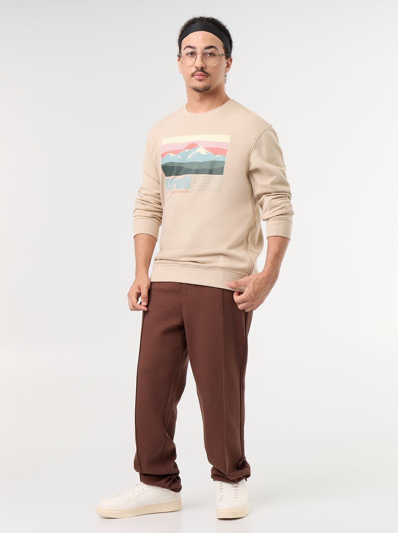 Sudadera de felpa con estampado - colección fácil de poner Blanco - Kiabi