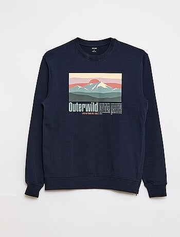 Sudadera de felpa con estampado - Fácil de poner