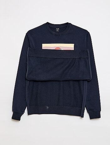 Sudadera de felpa con estampado - Fácil de poner