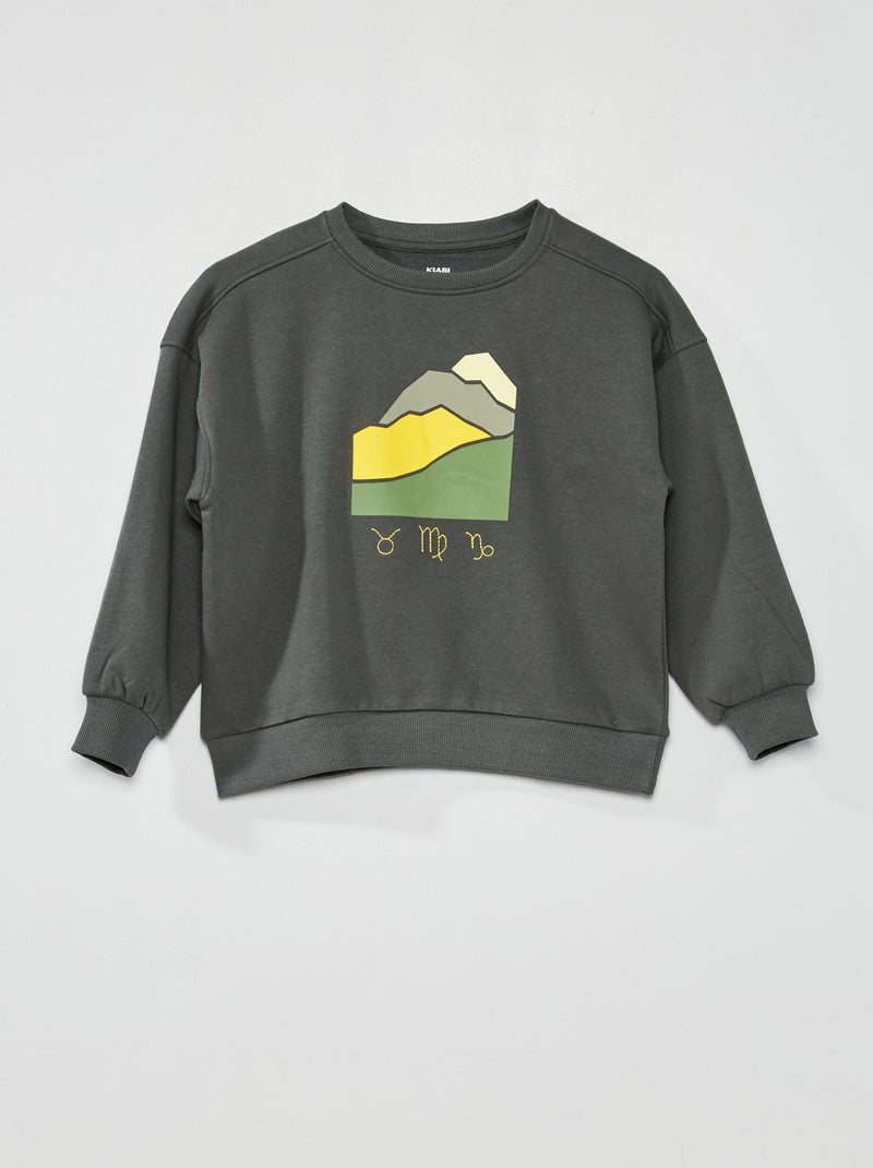 Sudadera de felpa con estampado - Unisex VERDE - Kiabi