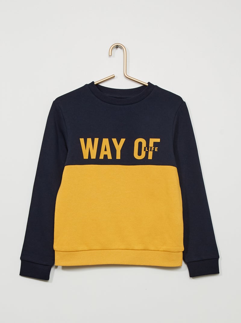 Sudadera de felpa con estampado AMARILLO - Kiabi