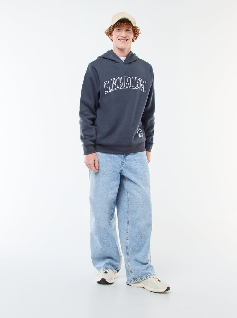 Sudadera de felpa con estampado Azul - Kiabi