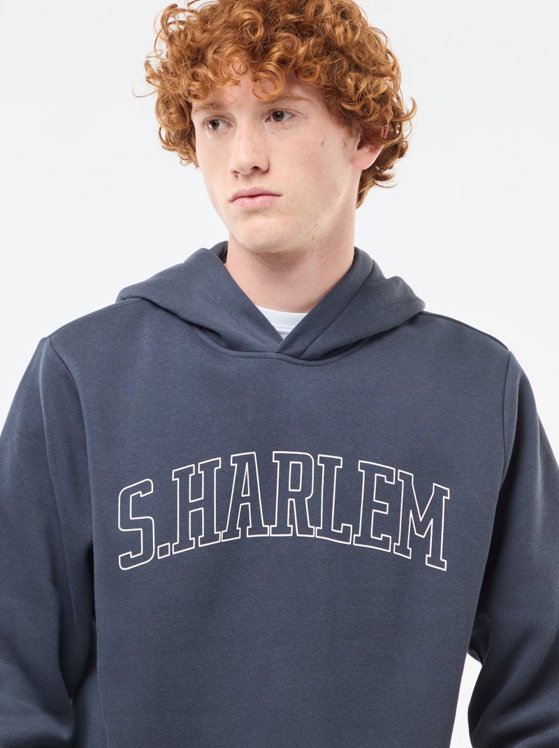 Sudadera de felpa con estampado Azul - Kiabi