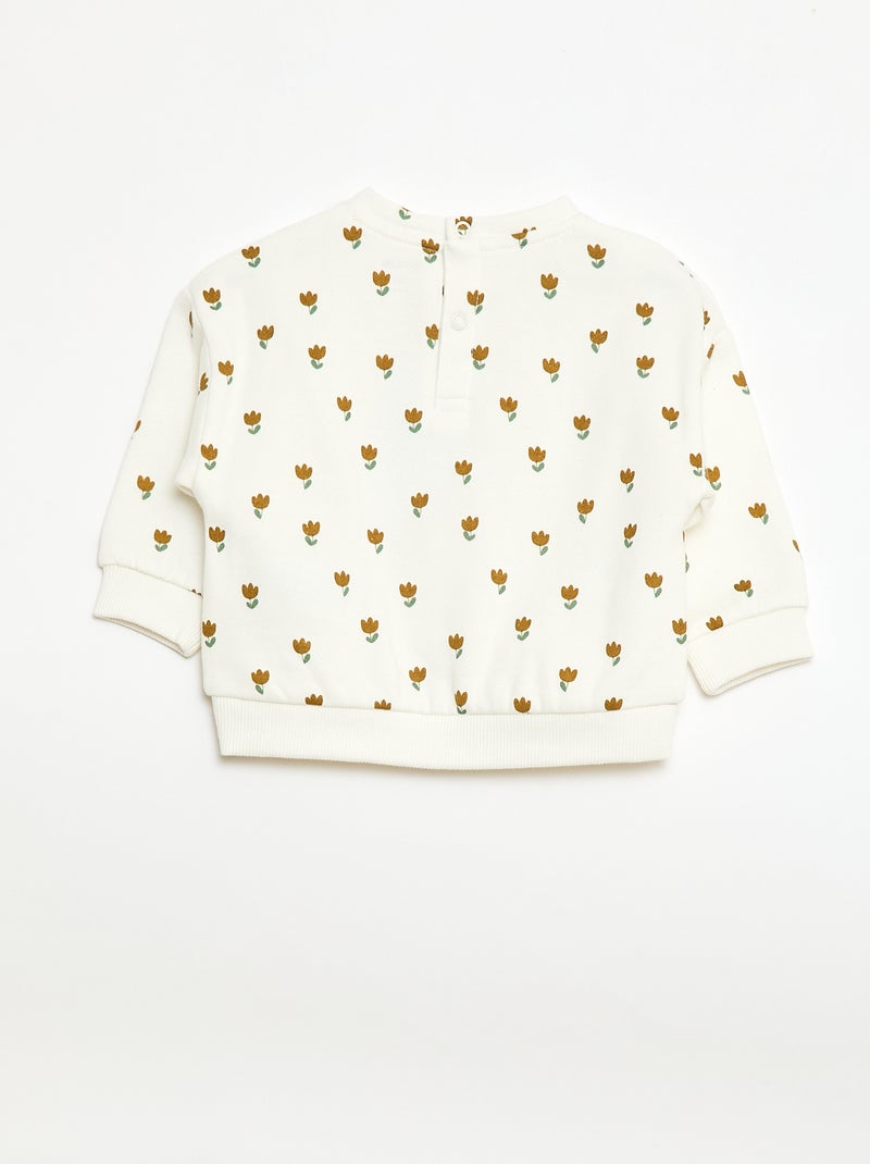 Sudadera de felpa con estampado Blanco - Kiabi