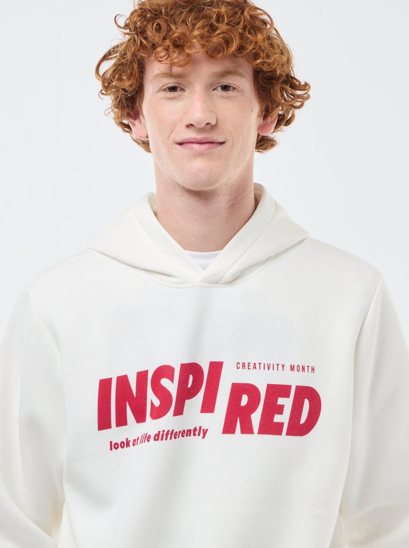 Sudadera de felpa con estampado Blanco - Kiabi