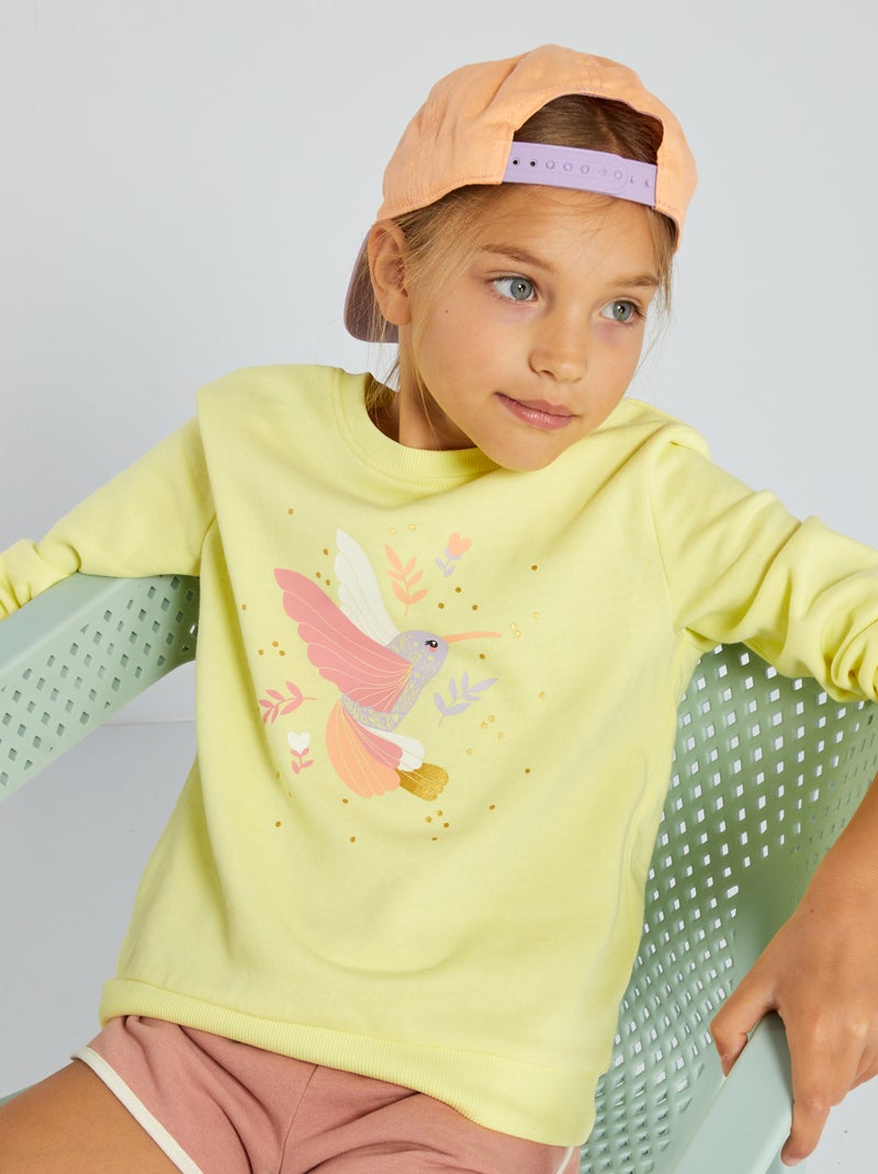 Sudadera de felpa con estampado de fantasía AMARILLO - Kiabi