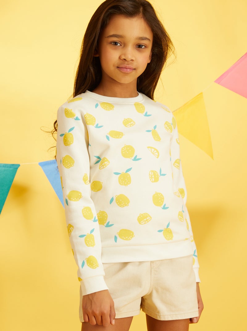 Sudadera de felpa con estampado de fantasía BEIGE - Kiabi